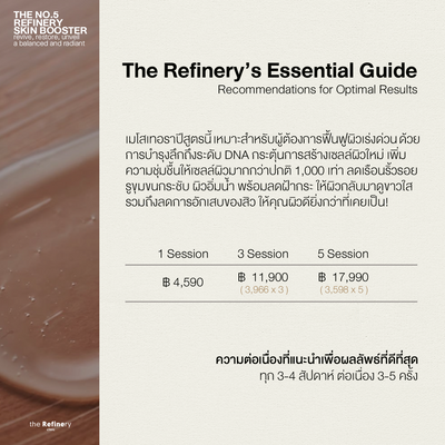 The No.5 Refinery Skin Booster<br><br>(ฉีดเมโสบำรุงผิวหน้า เพิ่มความชุ่มชื้น ให้ผิวฟูขึ้น กระชับรูขุมชน และเพิ่มความฉ่ำวาว สูตรลับเฉพาะของรีไฟน์เนอรี่)<br><br>