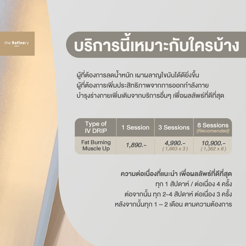 IV DRIP - Fat Burning & Muscle Up<br><br>(ดริปวิตามิน เพิ่มอัตราการเผาผลาญไขมัน)<br><br>