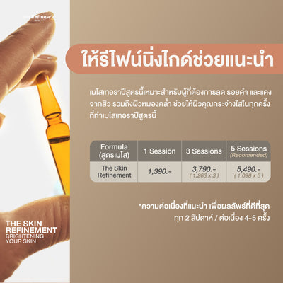 The Skin Refinement - Starter<br><br>(ฉีดเมโสบำรุงผิวหน้า สูตรหน้าขาวใส ลดฝ้า กระ รอยดำแดง และจุดด่างดำ สำหรับผู้เริ่มต้น)<br><br>